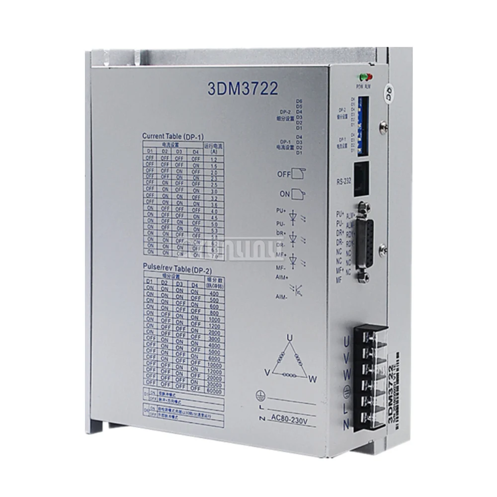 New DM3722 3 phase stepper motor driver AC 220V 7A fit 110/130 Nema42 Nema52 Stepper Motor For CNC Milling Router 2025 NEW