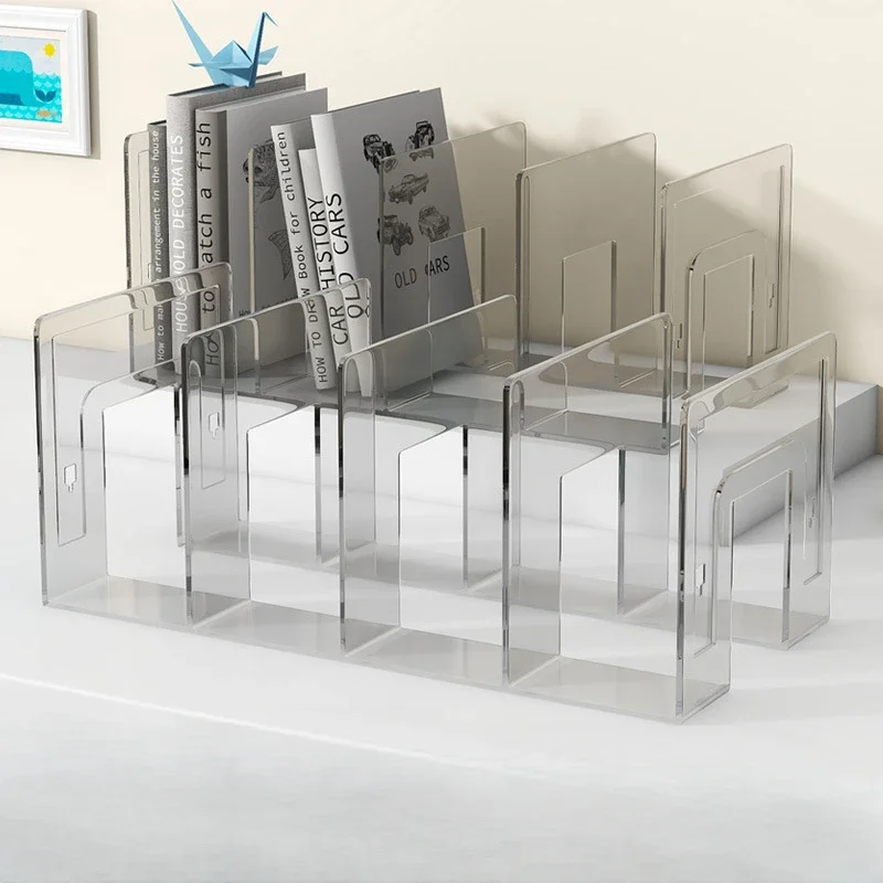 

Acrylic Bookends Book Stand Holder Book Desk Organizer Divider Table Shelf Book Holder Transparent Accessories