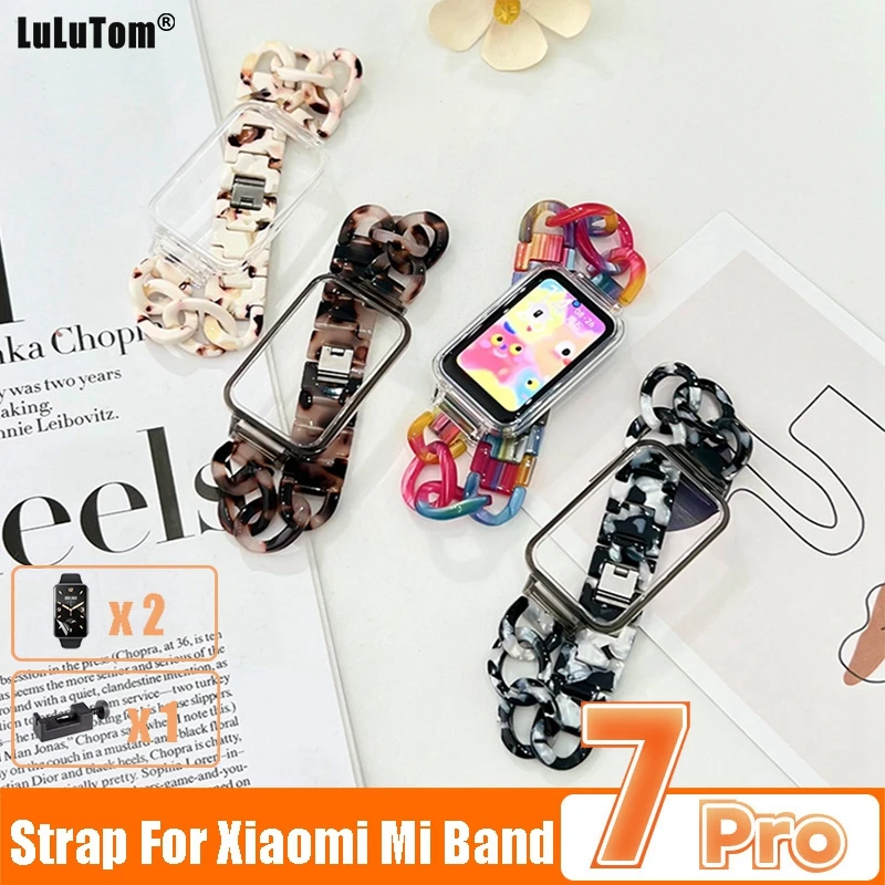 

Wristband Strap For Xiaomi Mi Band 7 Pro Resin Woman Amber Bracelet For Miband 7Pro Fashion Belt Replacement Correa Accessories