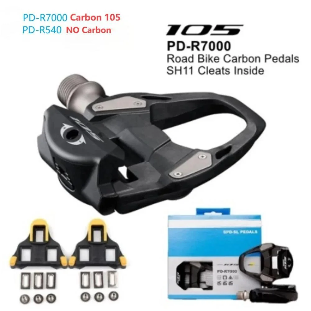 For Shimano Road Bike Pedals Carbon 105 PD R7000/PD5800 R540 Self-Locking Pedals SPD Pedals With SM-SH11 Cleats