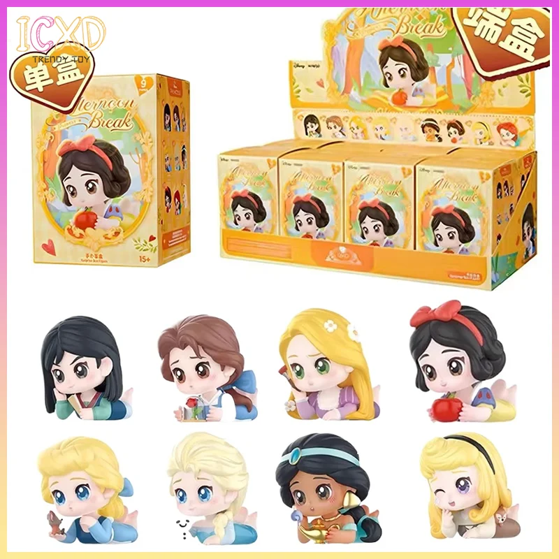 

Disney Princess Afternoon Break Series Blind Box Mulan Belle Rapunzel Cinderella Elsa Collection Figure Surprise Box Toys Gift