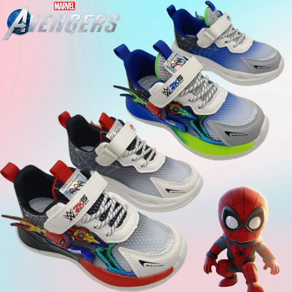 حذاء جري رياضي كاجوال خفيف الوزن من Marvel Spiderman Boys صيفي جديد كارتوني أنيمي قابل للتنفس ونعل ناعم غير قابل للانزلاق وخفيف الوزن