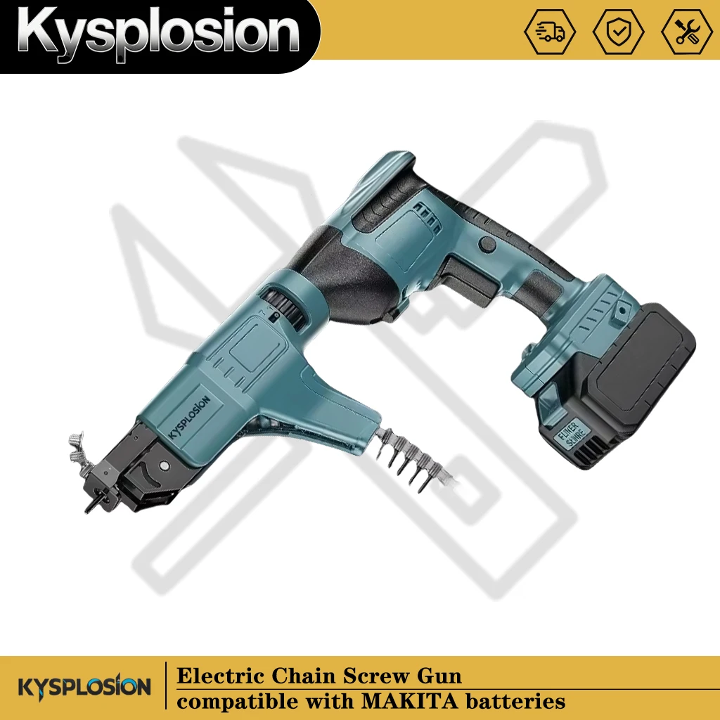 ​​Automatic Chain Screw Gun 5-Speed Brushless Cordless Drywall Installation Tool for Woodworking Fit for Makita 18V Battery​