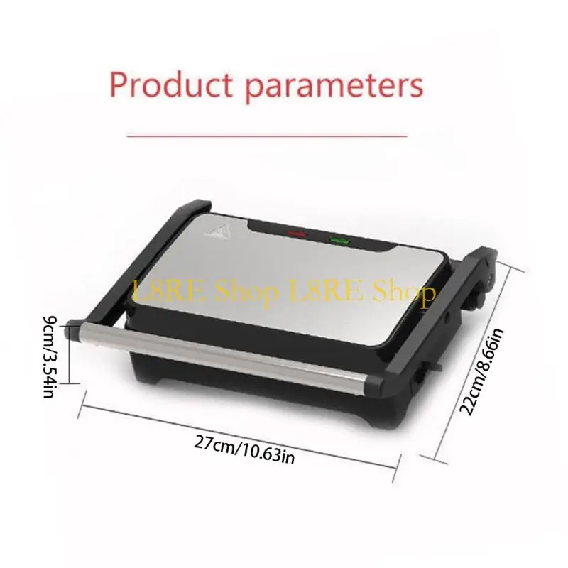 LED 지표가있는 L8RE 전기 그릴 파니니 프레스 샌드위치 메이커 스테인리스 스틸 터치 핸들 와플 토스터