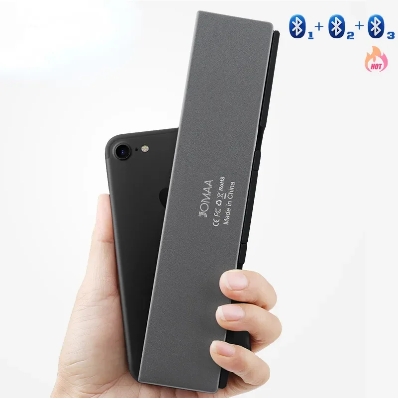 BOW Foldable Keyboard Wireless Bluetooth Folding Keyboard With Stand Rechargeable Mini Keyboard For Phone Tablet - Dropshipping