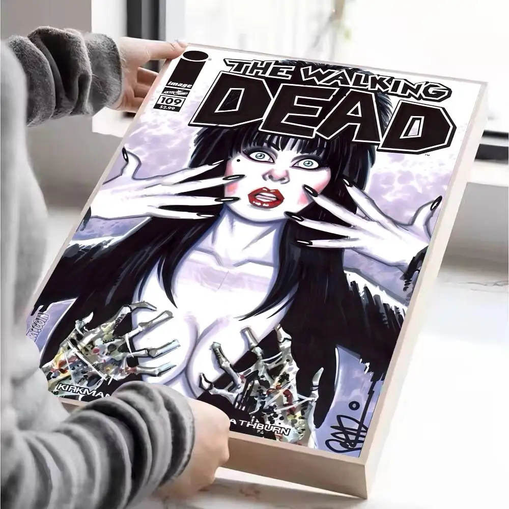 فيلم E-Elvira عشيقة الظلام المشارك ذاتية اللصق الفن ورقة مقاومة للماء ملصق مقهى بار غرفة جدار ديكور #4