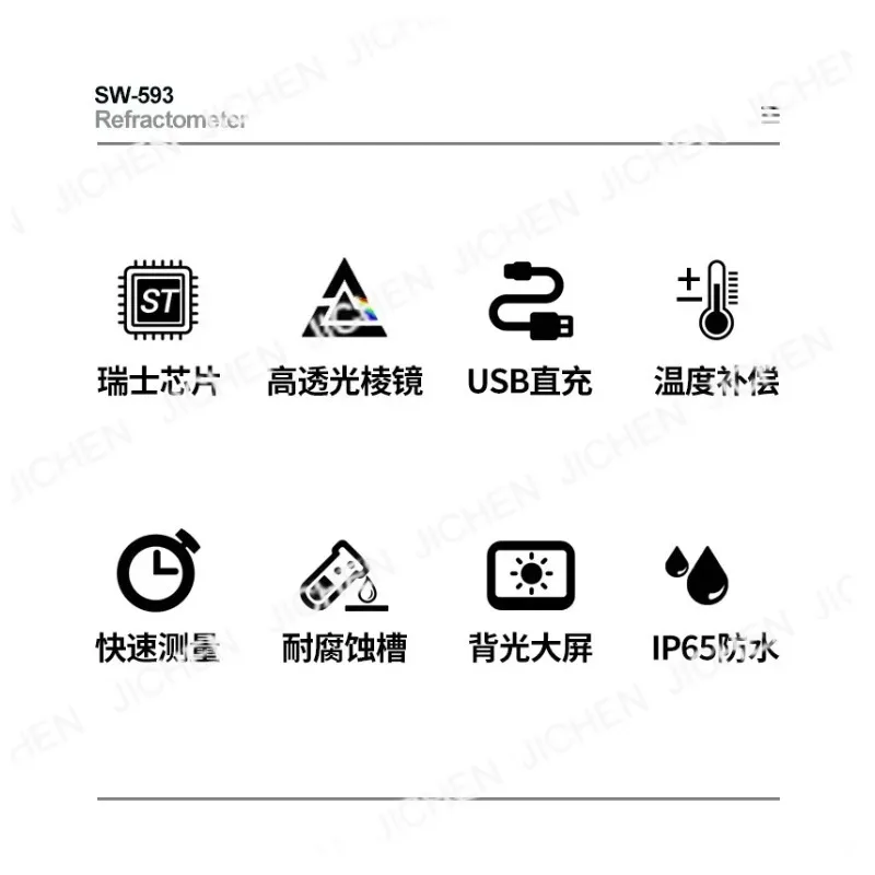 SNDWAY SW-592 0-35 Brix Medidor Digital Refractômetro de mel para teste de líquido de frutas