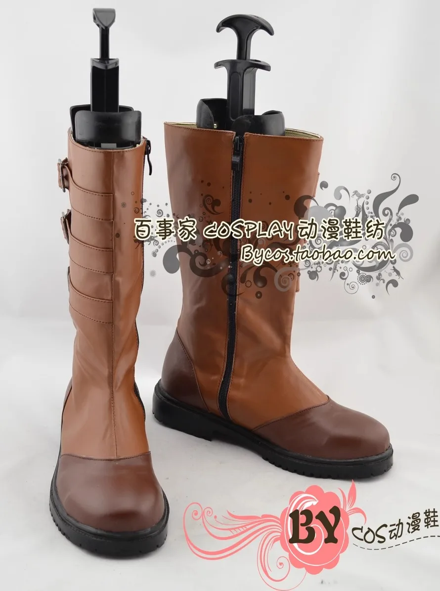 DMC 4 Nero Cosplay Costume Shoes Brown Handmade Faux Leather Boots