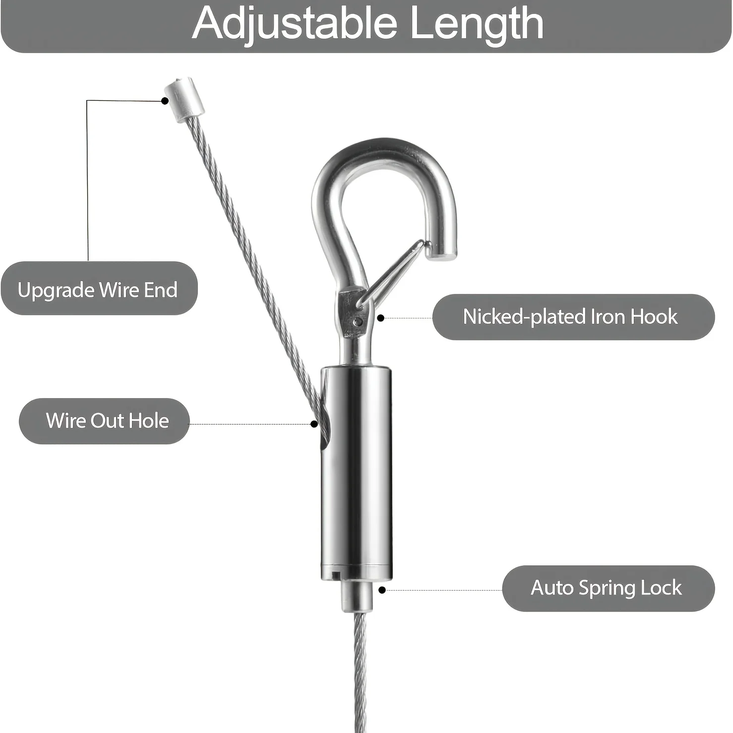 2Pcs Adjustable Rope With Metal Buckle Rustproof Hanging Cord For Curtain Photo Frame Outdoor Crafts