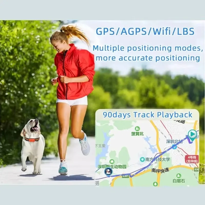 FurStarPet Smart 4G GPS Tracker Portable Electric Geofence Alarm Anti-lost Mini Dog Cat Tracking Collar Real-Time Tracking For D