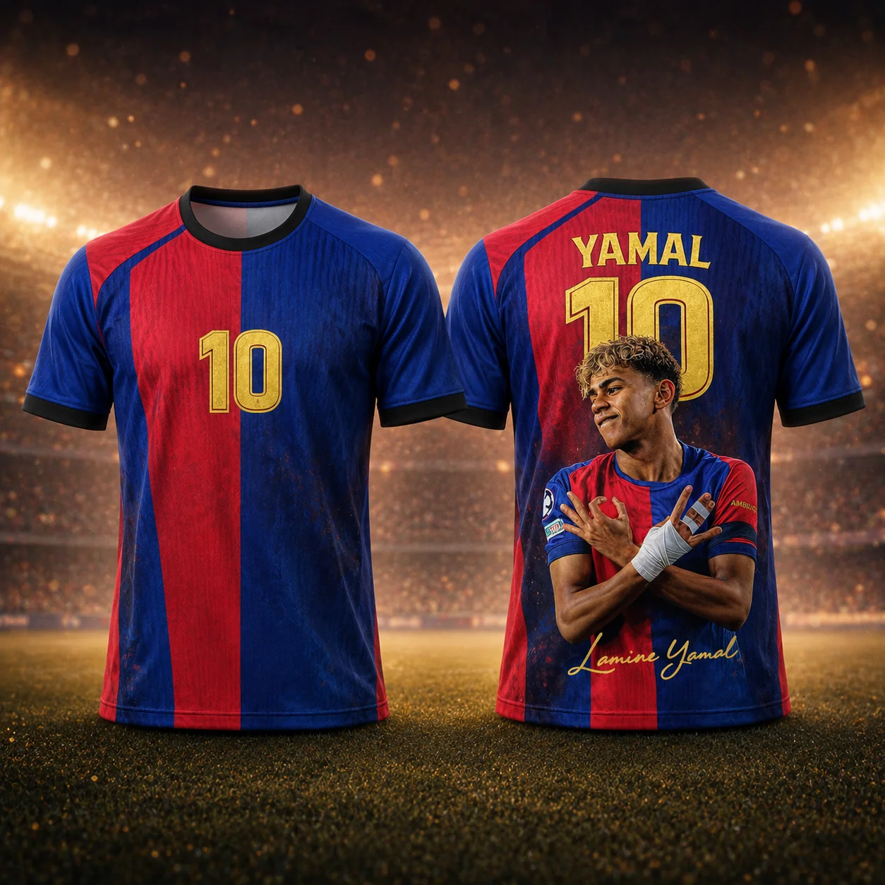 Lamine Yamal 2026 Premium Football Fan Commemorative Jersey 3D Pattern Printed Quick Dry Breathable Kids Outdoor Training Shirt
