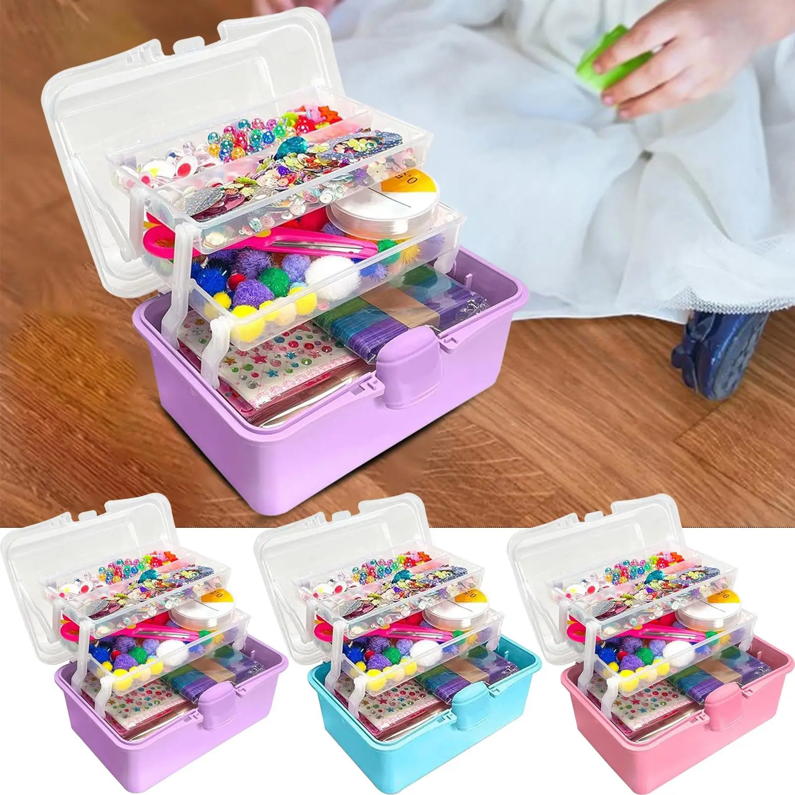 

Коробка для творчества и рукоделия для детей. Товары и материалы для декоративно-прикладного искусства для детей. Координация рук и глаз.