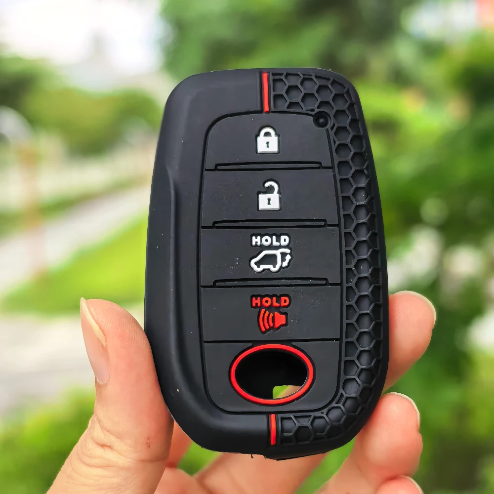 For Toyota Tacoma Fortuner Corolla Venza Grand Highlander RAV4 XSE Prime Land Cruiser Hilux 2023 2024 Silicone Car Key Case Caps