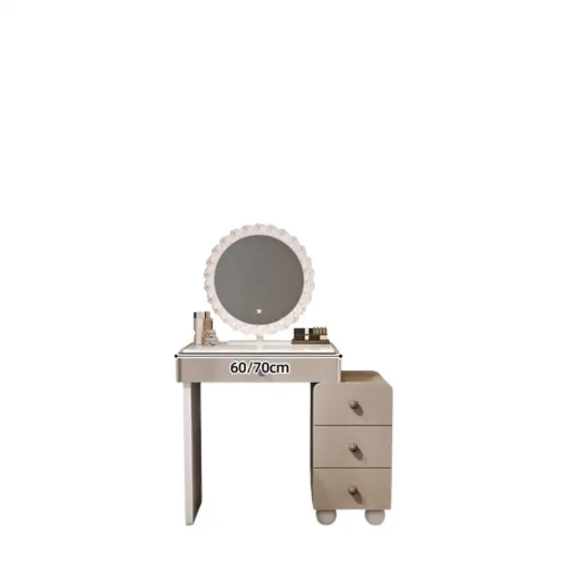 Cream Girl Luxury Vanity Desk Mirror Chair Narrow Cute White Dorm Vanity Desk Dressers Bedroom Tocador De Maquillaje Furniture