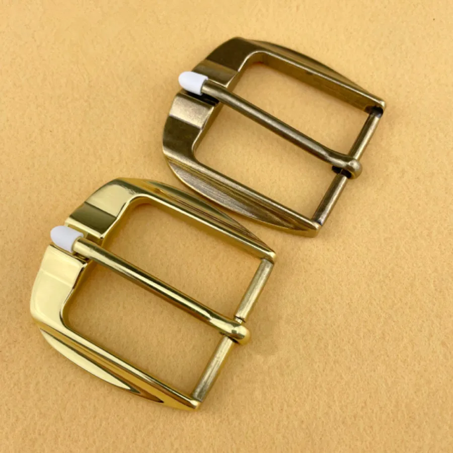 

Brass 40mm Belt Buckle End Heel Bar Buckle Single Pin Heavy-duty for Leather Craft Strap Webbing Fit 3.5-3.8cm Belt Man Gift