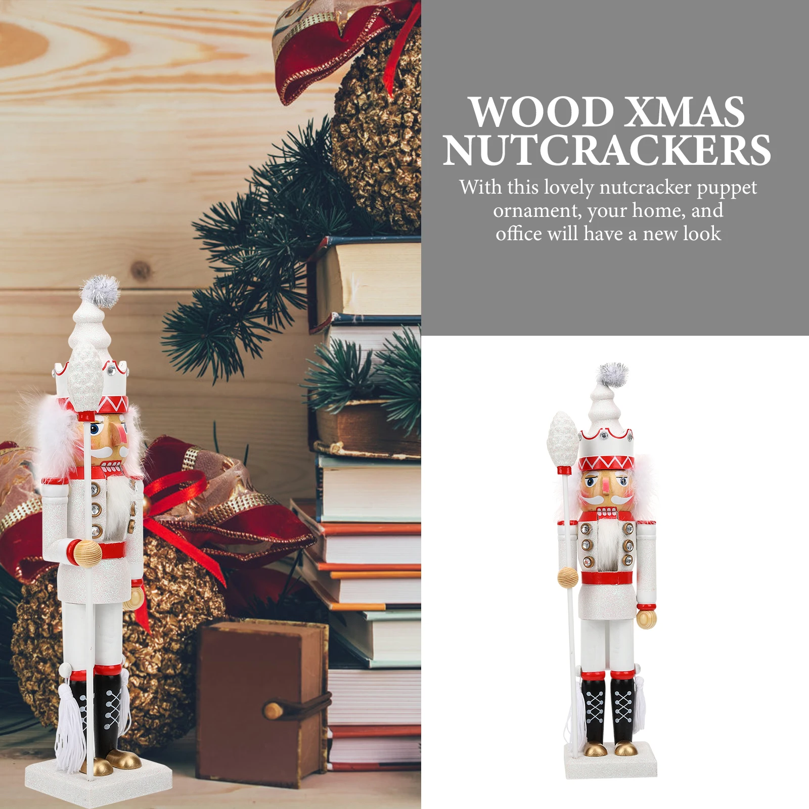 

Nutcracker Decoration Christmas Decorations Ornaments Wooden Ornamental Figure Traditional Decorative Nutcrackers Soldier Craft