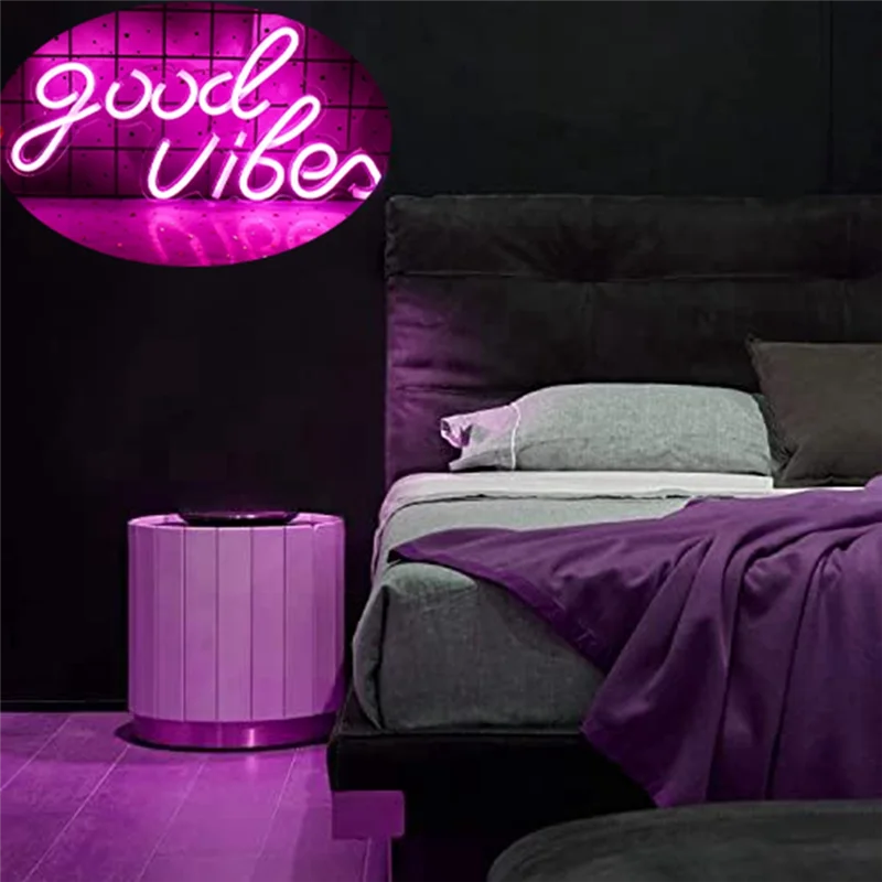 ABMO المشاعر الجيدة النيون الزفاف الجدار الشنق USB LED ضوء النيون علامات LED أضواء ليلية لغرفة النوم الديكور غرف ديكور #6