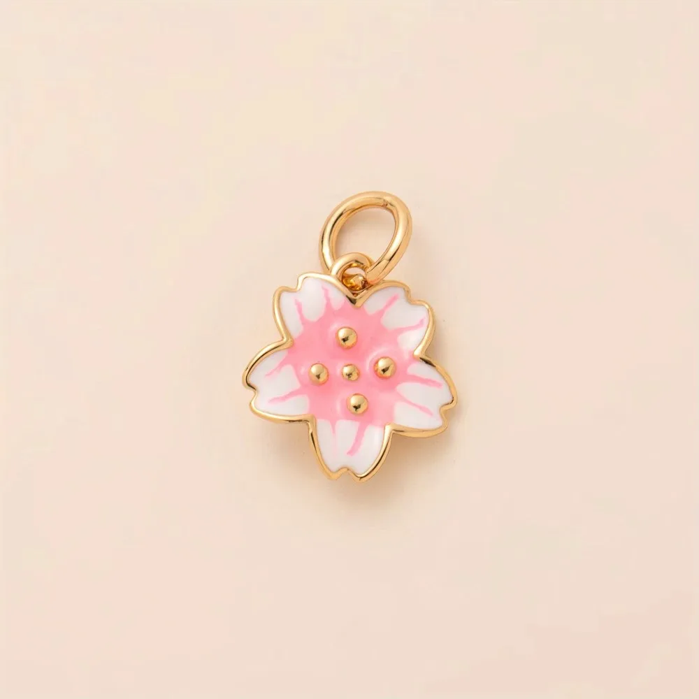 Fashion Flower Series Pendant Charms Colorful Hand-Drawn Handcrafted Pendant Gift DIY Making Connector Charms Making