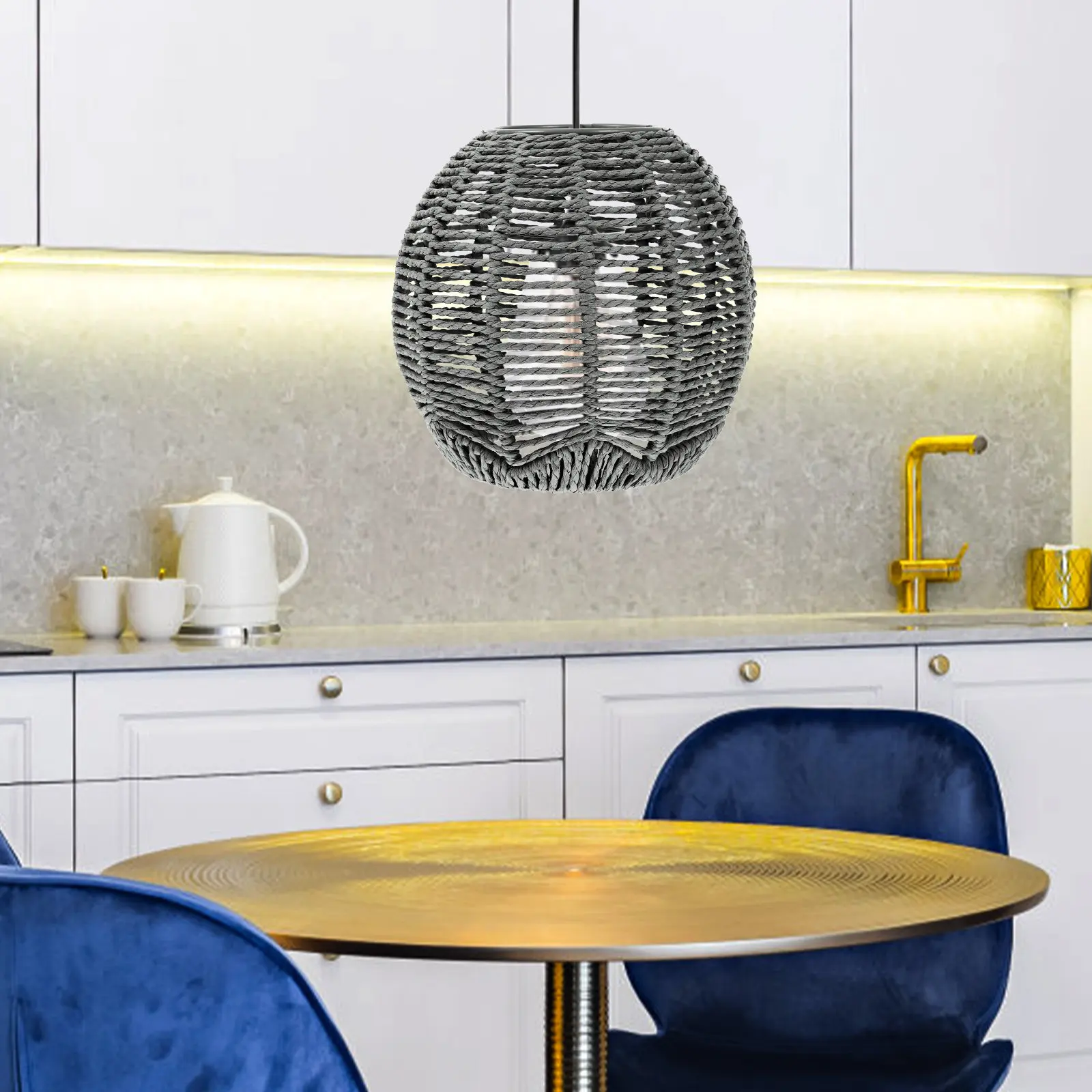 

Плетеный абажур для подвесных светильников и люстр, чехол для подвесного светильника из пеньковой веревки, декор в ретро-стиле