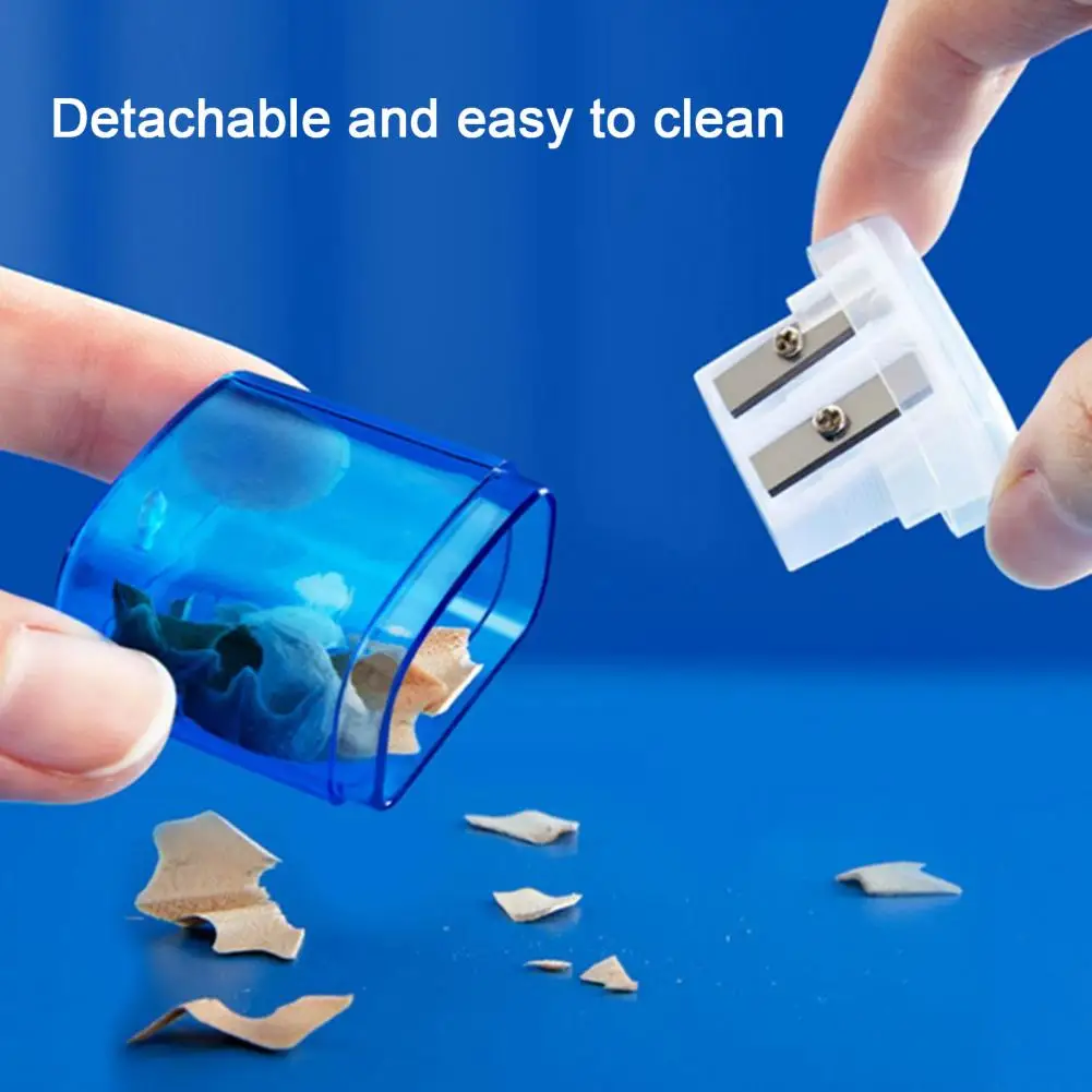 Pencil Sharpener Premium Blade Double Hole Pencil Sharpener with Storage Box for Home Office Kids Stationery for Efficient