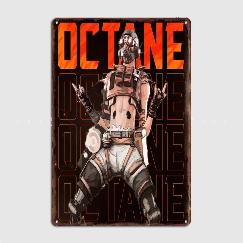 Octane Apex Legends Character Art Poster Metal Tin Sign Indoor Outdoor Home Decor Bar Custom Posters Wall Room Decorations