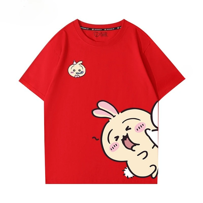 Chiikawa Weiches Niedliches Anime-Charakter T-Shirt für Männer und Frauen, Locker Geschnittenes Lässiges Sommer-Kurzarm-Shirt mit Rundhalsausschnitt, Harajuku Streetwear Alltags-Oberteil – Detail 10