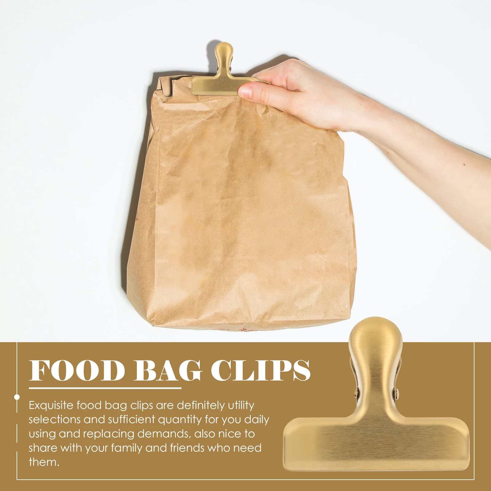 

Snack Seal Clip Stainless Steel Food Storage Simple Bag Clips Portable Moisture Proof Dust Proof Sealer For Bags Containers