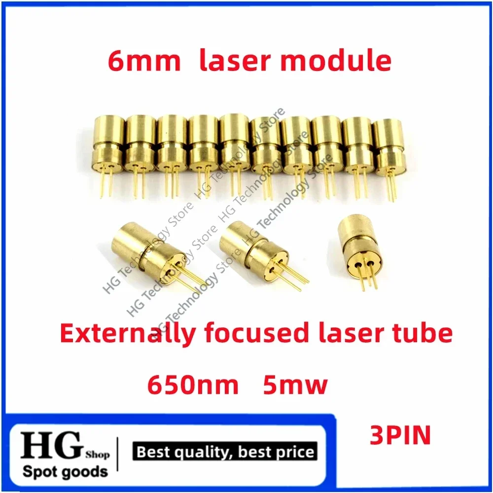 5-10PCS/Lot 6mm industrial laser module Red spot external focus laser tube laser head 650nm 5mw
