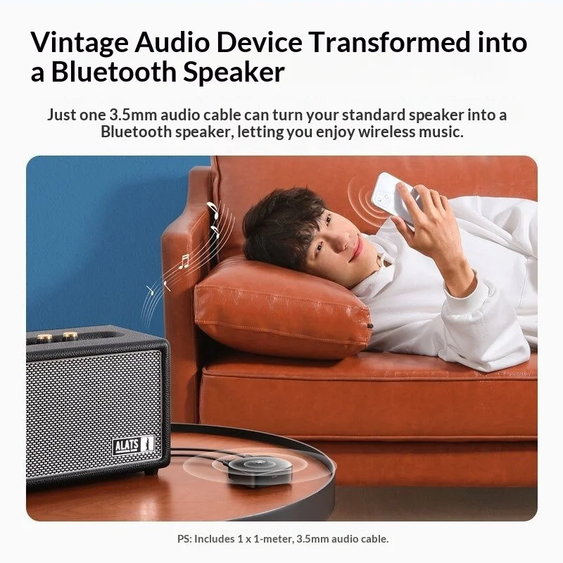 UGREEN 30445 Bluetooth Audio Receiver 3.5mm AUX 2RCA Wireless Adapter for Speakers Stereo Amplifiers