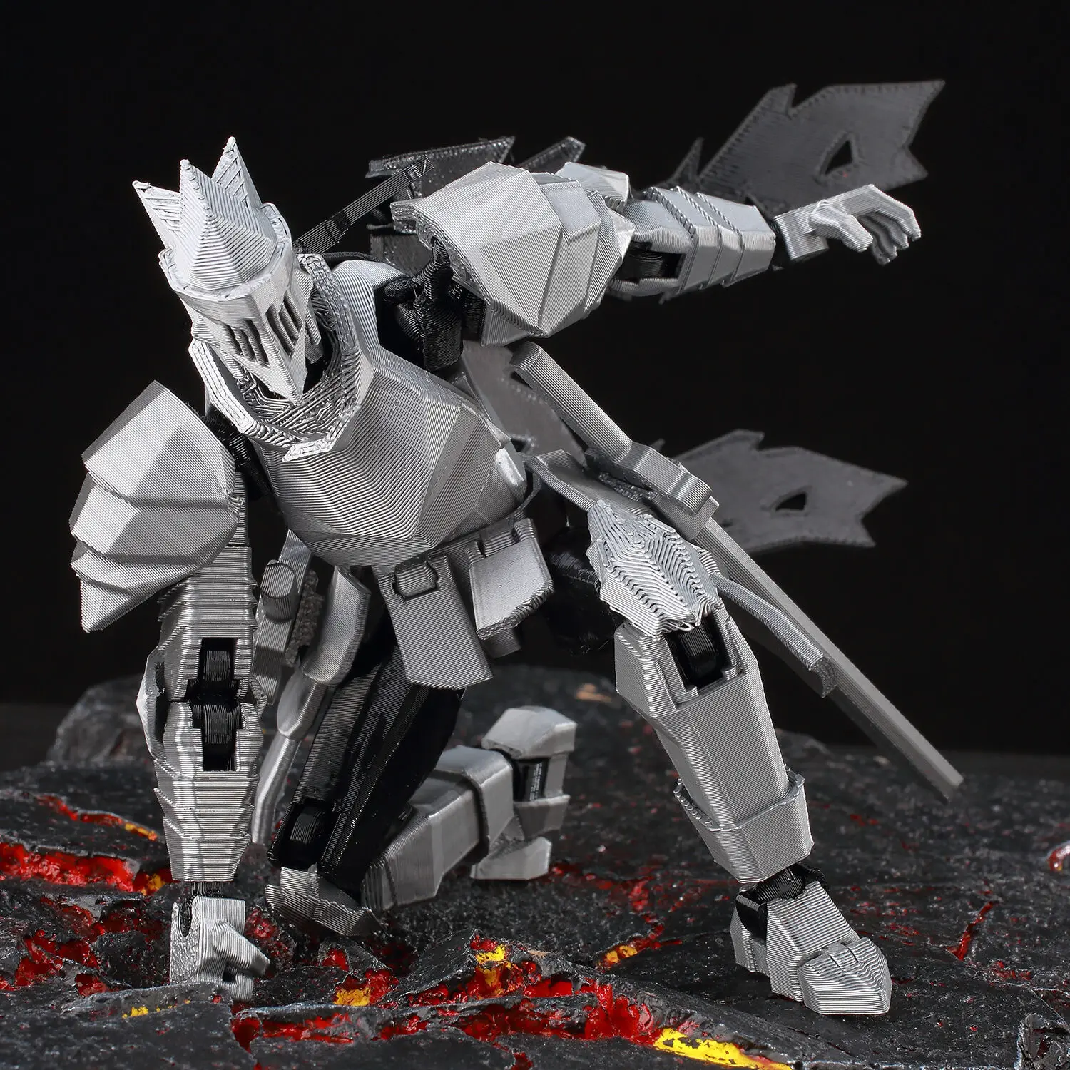 ​ 9L3D Lucky13 シルバーナイトロボットアクションフィギュア Dummy13 巨大な剣 T13 多関節 3D プリントグッズおもちゃ Titan13 ​