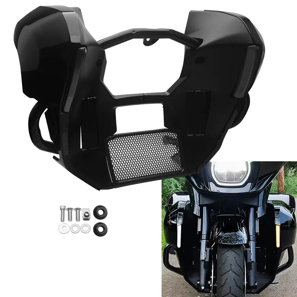

Motorcycle Fairing Spoiler Lowers Cover w Light Engine Guard For Harley Street Glide FLHX 24-26 CVO FLHXSE 23-26 Ultra Limited