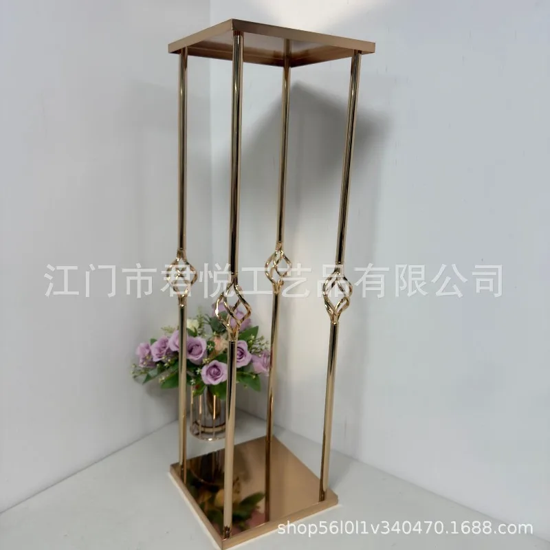 

Декоративная подставка для цветов из кованого железа с золотым покрытием, квадратная, для свадебных торжеств, 2025 год