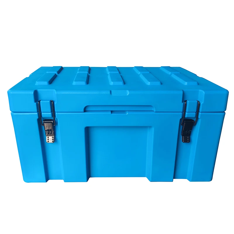 70L LLDPE Cargo Case Rugged Case Hard Plastic Rotomolded Tool Box 4WD Storage Box Blue Color