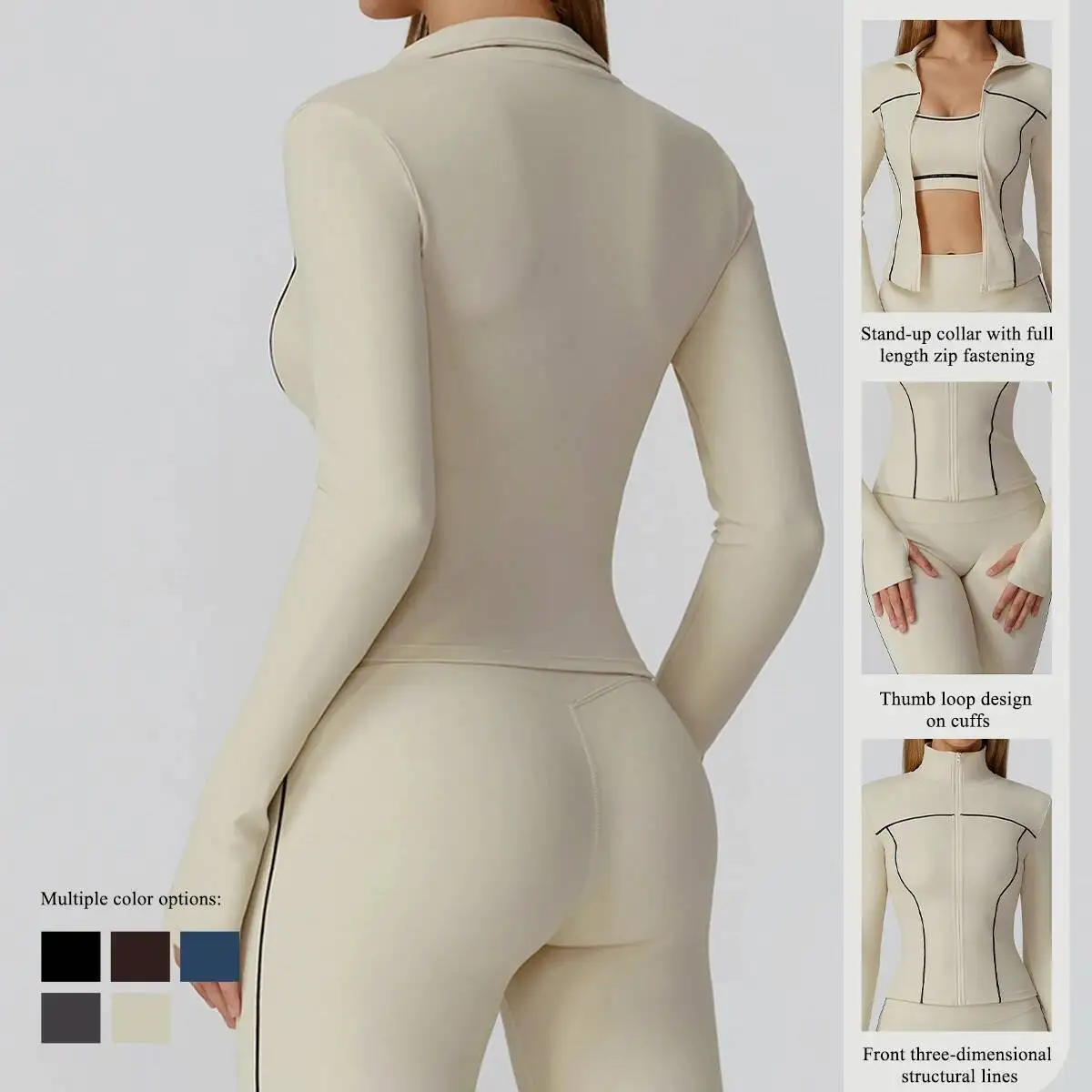 

Pcs Sets Women Sportswear Gym Push Up Sports Bra High Waist Workout Pants Windproof Long Sleeve Sport Jackets