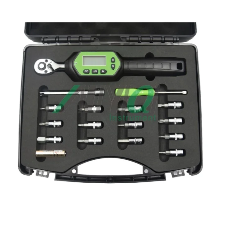 

ALIYIQI 15 PCS Bicycle Digital Torque Wrench Set 1/4 Inch 0.9-30Nm Bike Hex Wrench Tool Kit for Bike Maintenance Repair Assemb