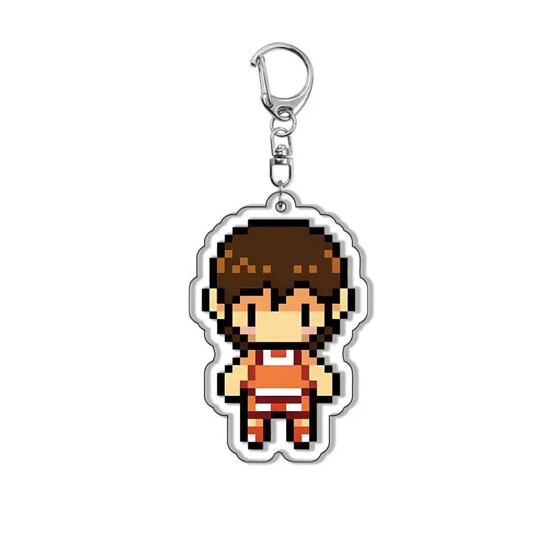 Anime Omori Pixel Keychain Figures Basil Kel Sunny Pendant Keyring Chain Accessories Bag Men Women Gift Accessories Jewelry