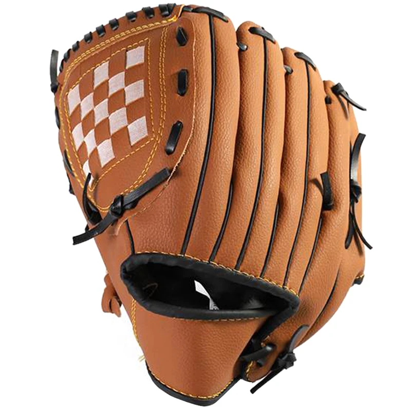 Outdoor Sports 2 Colors Baseball Glove Softball Practice Equipment Right Hand for Adult Man Woman Train,Brown 12.5 Inch