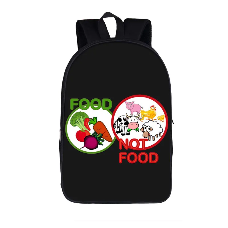 Mochila de frutas para hombre y mujer, bolso de viaje Vegano para vegetales, mochilas escolares para niños y niñas