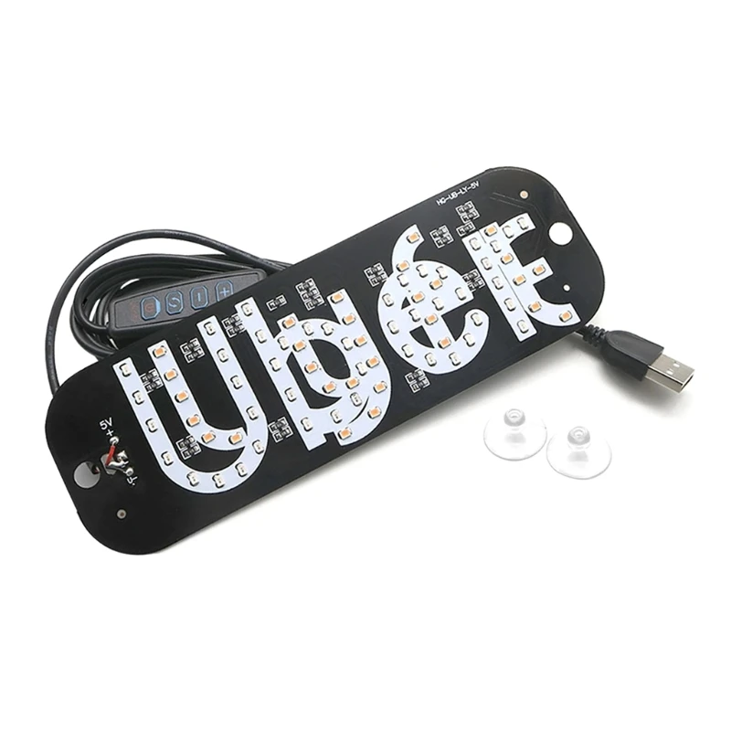 57BA USB Powered Car Display Sign with Blue Pink Lighting for Glass