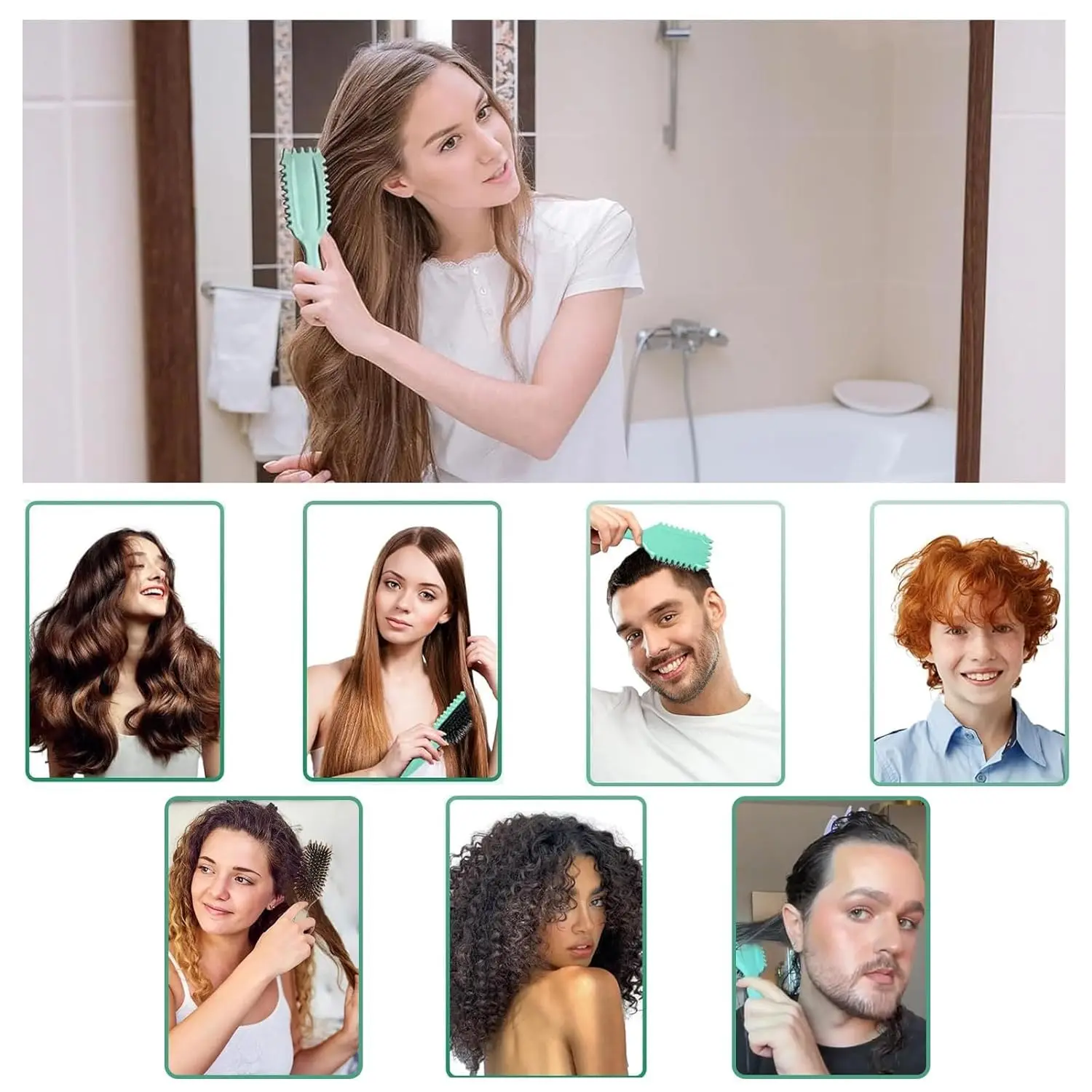 Curl define estilo escova de cabelo pente moldar das mulheres dos homens reduzir puxando separação de onda para cachos definidos