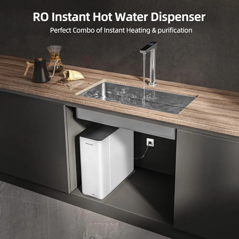 

RO System & Instant Hot Water Dispenser, 800GPD Tankless Reverse Osmosis Water Filter,Hot and Cold Smart Faucet