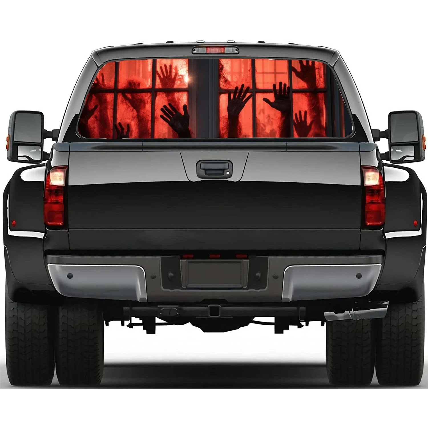 

Creepy Window Scene Car Rear Window Decal Fit Pickup,Truck,Car Universal See Through Perforated Back Windows Vinyl Sticker