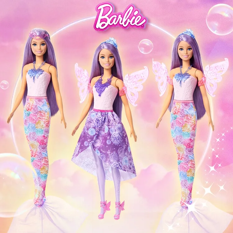 Barbie Dream Flower Mermaid Fairy Tale Series Doll - Interactive Girl Dressing Toy Hot Selling Collectible