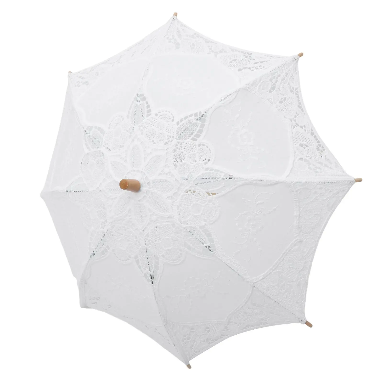 ร่มลูกไม้หัตถกรรม Parasol สําหรับสาวเทศกาล Vintage Elegant Decor ดอกไม้ตกแต่งรูป