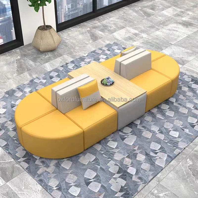 

Modern Sectional Sofa Set for Office and Living Room Fabric Covered Freely Combined Shape for School and Kindergarten