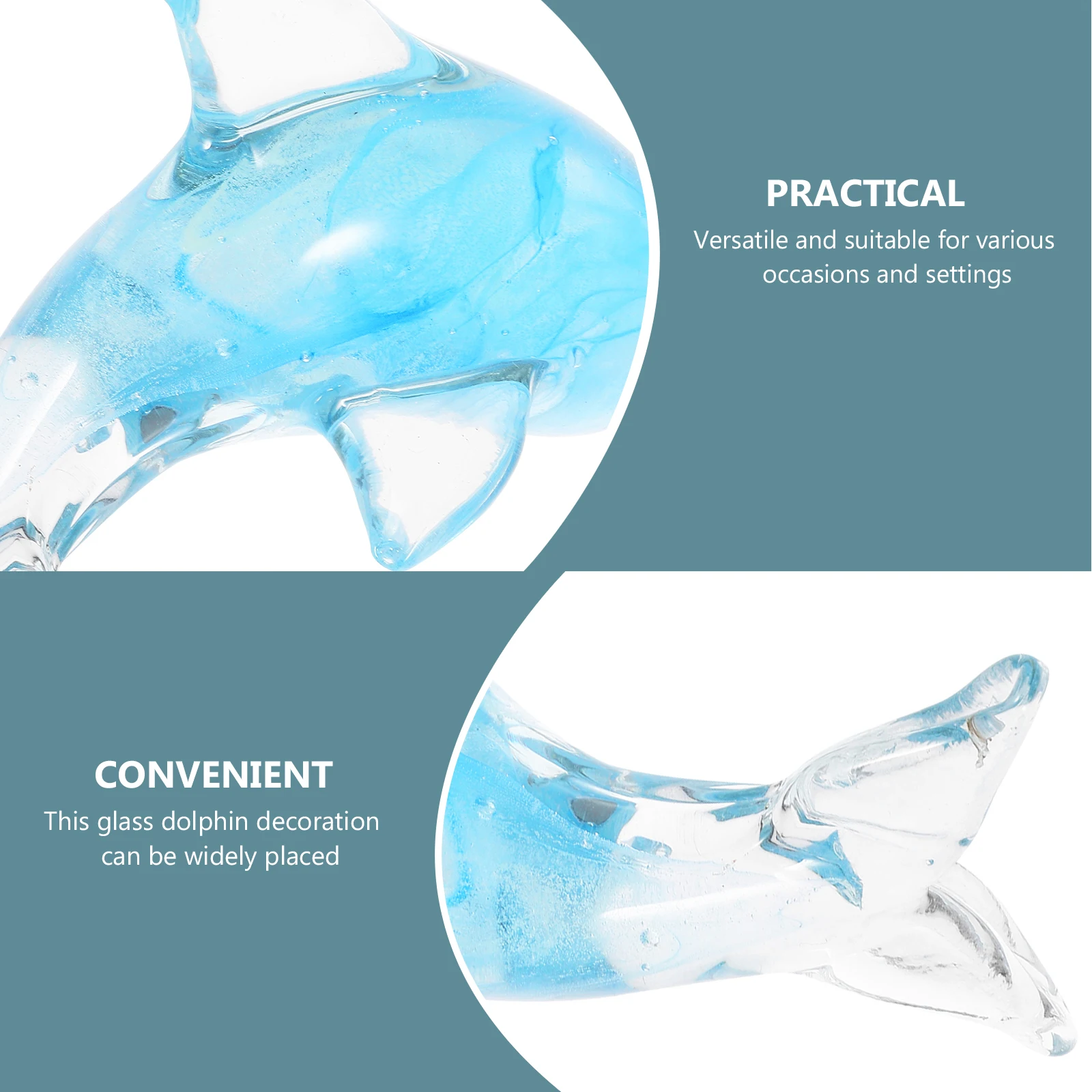 

1pc Sea Animal Sculpture Statue Decor Desktop Home Space Wine Cabinet Bar Study Decoration Glass Craft Dolphin Sea Animal