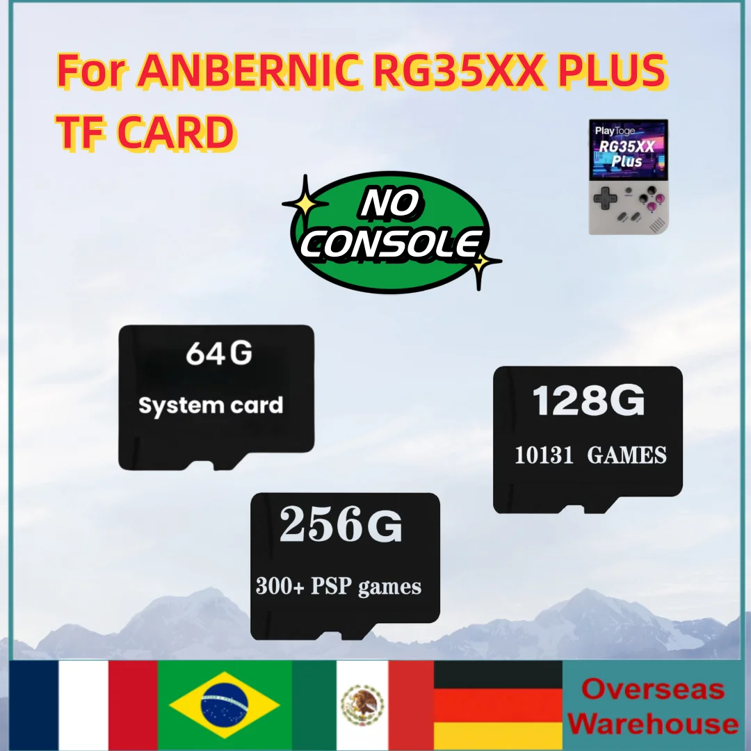 

Memory Card For Anbernic RG35XX Plus PSP Video Games Game Console 256GB TF Card Preloaded Games 300+ Pre-install Retro Games