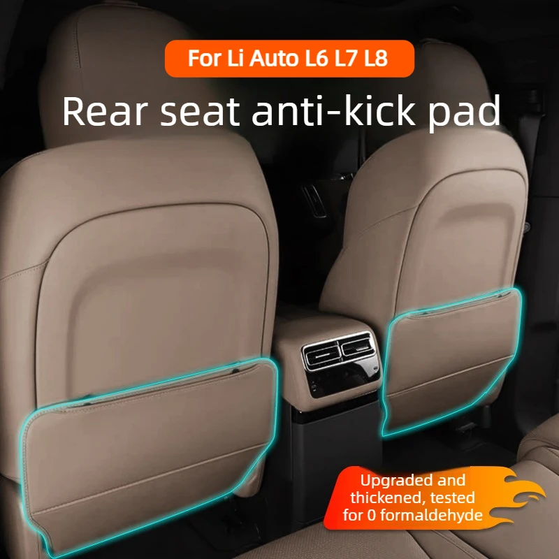 2Pcs for Li Auto L6 L7 L8 2024-2025 Car Kick Mat Second Row Seat Kick Pad - Upgraded and Thickened Interior Modify Accessories