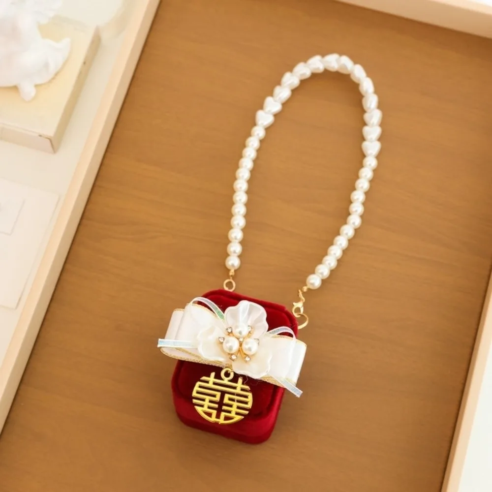 

Jewelry Organizer Pearl Wedding Couples Rings Box Bow Heart Pets Collars Ring Box Anti-collision Flocked Jewelry Box Gifts