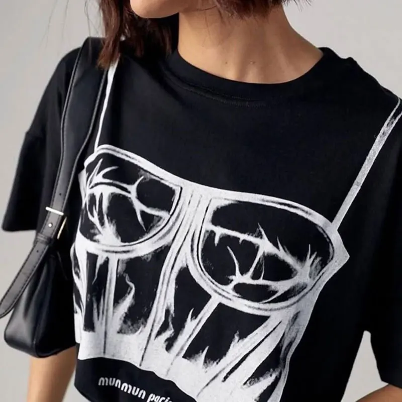 

Летние хлопковые мягкие женские футболки с короткими рукавами и забавным принтом, свободные хлопковые футболки большого размера с короткими рукавами и графическим рисунком, женские уличные готические топы